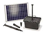 Kit de filtre de bassin à énergie solaire - Capacité 1300 litres/heure - Panneau solaire 20 W - Pour bassin jusqu'à 4000 ...