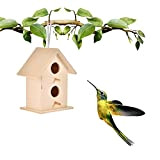 Kitabetty Maison d'oiseau, Mini Nid D'oiseau Bricolage Extérieur Hanging Bird House Nid d'oiseau Maison en Bois La Maison Décoration De ...
