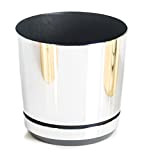 KORAD Pot de Fleur - Argent Miroir 12 cm - Pot de Fleur avec Trous de Drainage et Soucoupe intégré, ...