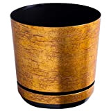 KORAD Pot de Fleur - Or Antique 21 cm - Pot de Fleur avec Trous de Drainage et Soucoupe intégré, ...