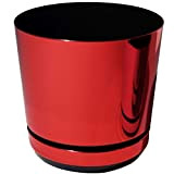 KORAD Pot de Fleur - Rouge Brillant 16 cm - Pot de Fleur avec Trous de Drainage et Soucoupe intégré, ...