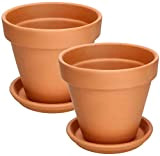 KOTARBAU® Lot de 2 pots de fleurs en terre cuite Ø 17 cm pour intérieur et jardins