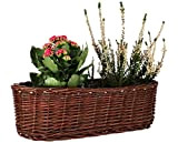 KOTARBAU® Pot de fleurs ovale en osier tressé - Pour fleurs - Panier naturel - Panier tressé (40 cm)