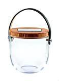 Krinner Lumix 22500 Deco glass – Lampe solaire/Lanterne avec port USB, verre, 0.16 W, transparent, 14,5 x 15 cm