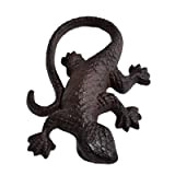 L'Héritier Du Temps Statuette Salamandre Animal Décoratif à Poser en Fonte Patinée Marron 3x13x20cm