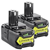 LabTEC Lot de 2 batteries de rechange, au lithium, 18 V, 5000 mAh, pour batterie Ryobi 18 V RB18L50, BPL-1815, BPL-1820G, BPL1820, BPL18151, P102, ...