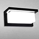 Lamker 18W LED Applique Murale Lampe Extérieur avec Detecteur de Mouvement IP65 Étanche Moderne Noirs 6000K Blanc Froid Luminaire Lumière ...