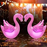 Lampe Solaire de Piscine Flamingo lumière piscine flottante solaire LED IP68 Etanche Rechargeable avec 4 Modes d'éclairage 16 Couleurs RGB ...