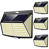 Lampe Solaire Extérieur, 228 LED [4 Pack] Eclairage Exterieur avec Détecteur de mouvement, LED Solaire Exterieur pour Jardin, Etanche Grand ...