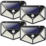Lampe Solaire Extérieur iPosible【Version Puissante 4 Pack】 100 LED 2200 mAh éclairage Extérieur étanche 270° lumière Solaire Détecteur de Mouvement ...