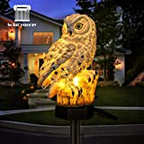 Lampe solaire LED de jardin en forme de hibou - Étanche - Éclairage extérieur - Veilleuse décorative pour la maison ...