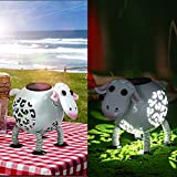 Lampe solaire LED en forme de mouton - Décoration de jardin en métal - Étanche