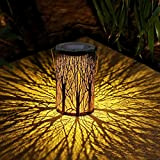 Lanterne solaire d'extérieur, ZVO LED Outdoor Solar Powered Retro Metal Tree Garden Lanterns, IP65 Waterproof Hanging Ornaments Lights for Balcony ...