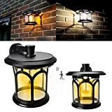 Lanterne Solaire Extérieure Jardin 2 Pièces - Lampe Detecteur de IP65 étanches Vintage Lumière Trois Modes D'éclairage, Applique éclairage Jardin ...