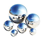 LANUCN 5-15cm 6pcs Gazing Ball, Boule de Miroir de Jardin en métal, Boule en Acier Inoxydable argentée pour la décoration(6pcs ...