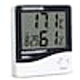LCD Numérique Température Humidité Mètre Maison Intérieur Extérieur Hygromètre Thermomètre Station Météo Horloge,9.2cm*8.4cm*2cm