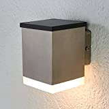 LED Applique Murale Solaire 'Tyson' (Moderne) en Gris en Inox (1 lampe,à) | Lampe Solaire, Borne Lumineuse Exterieur, Eclairage Exterieur ...