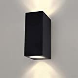 Ledvion Helene | Applique Murale LED Extérieur | Noir | Cube | Carré | Double Face 2x GU10 Up&Down | ...