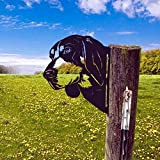 LFFY Art en métal en forme d'animal – Vache qui regarde, décoration de jardin, extérieur, ferme, jardin, terrasse, pelouse, clôture ...