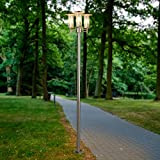 Lindby Lampadaire extérieur 'Filko' (Moderne) en Gris en Inox (à 3 lampes, E27) | Candélabre, luminaire d’extérieur