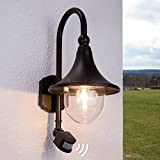 Lindby Lampe Exterieure Detecteur De Mouvement 'Daphne' (Moderne) en Noir en Aluminium (1 lampe,à E27) | Applique Exterieur, Applique Murale ...