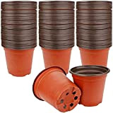 Liunian459 Pot Semis en Plastique, 75Pcs 4 Pouces Contenants et Accessoires pour Plante Succulente Pot de Fleur et Rempotage Petit ...