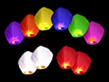 Lot de 10 Lanternes chinoise celestes volantes colorées biodégradable pour fêtes , moments romantiques et magiques