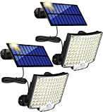 Lot de 2 lampes solaires d'extérieur MPJ 106 LED avec détecteur de mouvement, étanche IP65, angle d'éclairage de 120 °, ...