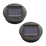 Lot de 2 lampes solaires de rechange avec LED - Panneau solaire - Couvercle de rechange - Pour éclairage extérieur ...