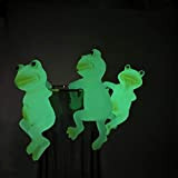 Lot de 3 statues grenouilles luminescentes - Statue d'animal à suspendre - Pot en résine lumineux - Grenouille grimpante - ...
