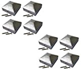 Lot de 8 capuchons pyramidaux en acier galvanisé pour poteau de clôture 120 x 120 mm