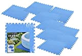 Lot de 9 tapis de sol pour piscine - 50 x 50 cm - Bleu - 2,13 m² - Tapis ...