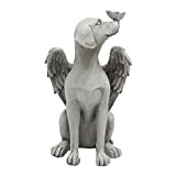 LOVIVER Statue en Résine, Figurine de Chien d'ange Animal, Décoration pour Extérieure et Intérieure, pour Salon, Salle de Bain, Jardin, ...