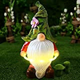 LUOWAN Solaire GNOME de Jardin Statue Lumières avec LED Solaire en Résine Synthétique Nain de au Hula Hoop avec des ...