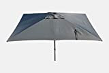 Maffei Art 138r Kronos Parasol rectangulaire cm 200x300, Tissu Polyester. Made in Italy. Couleur Gris
