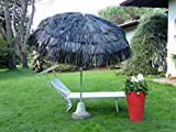 Maffei - Art 6 Kenya - Grand parasol rond recouvert de raphia - Diamètre : 200 cm. Couleur : noir