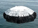 Maffei - Art 7 Tulum - Grand parasol rond recouvert de raphia - Diamètre : 200 cm. Couleurs : blanc, noir et ...
