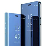 Miroir Coque pour Samsung Galaxy S9 Coque Flip Case, Clear View Case Placage Miroir Effet Coque à Rabat Magnétique PU ...