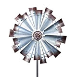Mobile à vent en métal – 132 cm d'extérieur style vintage pour pelouse - Spinner cinétique à suspendre pour cour ...