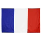 MOGADEE® Drapeau de la France, 90 x 150 cm, drapeau France résistant aux intempéries avec œillets en laiton, convient pour ...