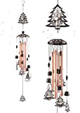 Mogokoyo Carillon à Vent Décoratif Spain Noël Suspendu en Métal avec 4 Tubes Creux et 5 Wind Chimes en Aluminium, ...