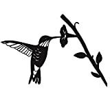 Moslate Silhouette d'oiseau en métal - Noir en Fer forgé Oiseau Silhouette Oiseaux sur la Branche, Colibri Wall Art déco ...