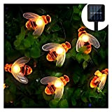 Mr.Twinklelight® Guirlande lumineuse solaire à LED pour abeilles, 30 LED Blanc chaud et étanche pour l'extérieur, décoration pour jardin, fête, ...