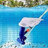 MTDBAOD Portable Swimming Pool Jet Vacuum Cleaner,Underwater with Brush and Leaf Bag, Adjustable Step-Up Thicken Telescopic Pole for Above Ground ...