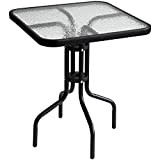 Multistore 2002 Wohaga Table de bistrot en verre strié Noir 60 x 60 x 70 cm