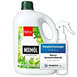 Natura Germania Huile de neem 1000 ML avec extrait de Noix de Lavage, atomiseur Inclus - Donne 100 litres de ...