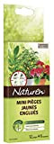 NATUREN NPJMINI Mini-Piège Anti-Insectes Englué Jaune x12 + 6 Supports - pour Plantes de la Maison et balconnières - Attire ...