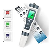 Nekano 4-en-1 Testeur pH Mètre, pH Mètre numérique de qualité de l'eau pour Tester Le pH/TDS/EC/Température de Haute précision, Test ...