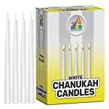 Ner Mitzvah Bougies Hanouka Blanches - Sans Gouttes Hanukkah Candles Bougie Hanouka De Taille Standard - Cire De Qualité Supérieure ...