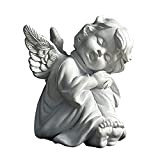 NSXIN Décoration funéraire d'ange sculpture funéraire en pierre massive en fonte de pierre résistante aux intempéries Figurine d'ange assis pour ...